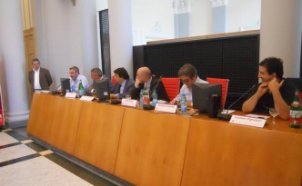 da sinistra: Michele Romano, Roberto Di Meo, Luca Capasso, Maurizio Maddaloni, Paolo Russo, Riccardo Cotarella, Luciano Pignataro